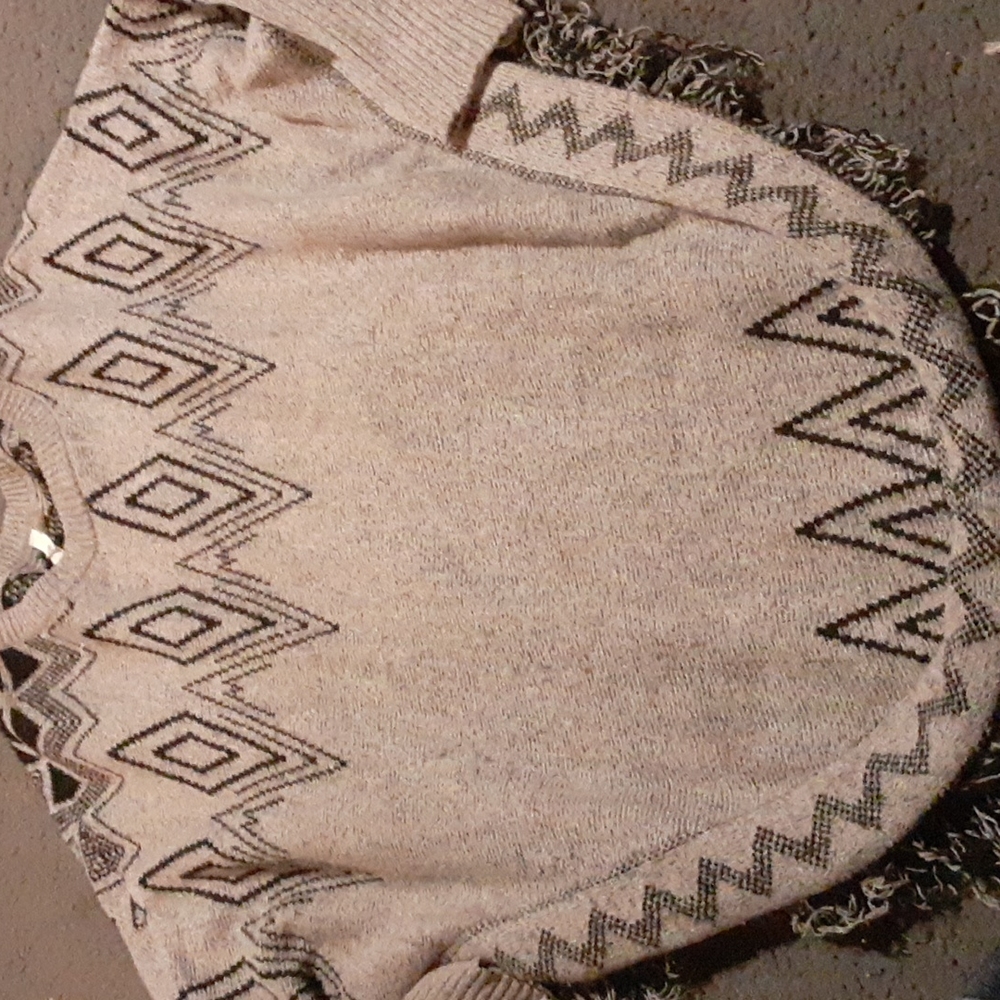 Grey and black poncho/cape